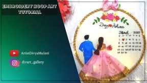 Embroidery Hoop Art || Wedding Gift Idea || Bride & Groom ||Step by Step Tutorial||