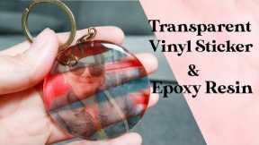 Personalized Keychain resin vinyl sticker and Epoxy Resin | Photo keychain gift Resin Project