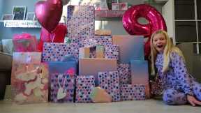 Olivias 9th Birthday Morning Opening Presents