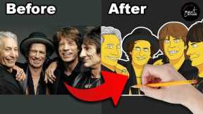 personalized gift ideas | portrait cartoon rolling stones