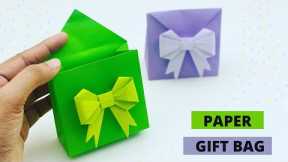DIY PAPER Gift Box With Bow/ Paper Craft / Origami Gift Box DIY / Paper Crafts / Paper Gift  Bag DIY
