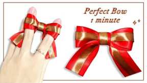 How to tie the perfect bow | DIY ribbon bow | How to make simple satin bow | Gift Wrapping Land