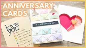 3 Fun Handmade ANNIVERSARY Card Ideas For Your Boyfriend or Husband