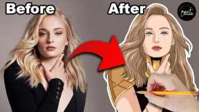 Sophie Turner - unique wedding anniversary gifts for couples in Gantstudio - Custom Anime Portrait