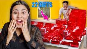 22 Gifts for her 22nd Birthday ! *Mayank surprised Nishu*