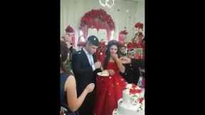 Angry groom loses it during wedding cake cutting ceremony, leaving guests and bride horrified