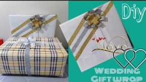 A simple wedding gift wrapping idea /diy