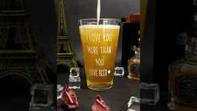 I Love You More Than You Love Beer Anniversary Gifts | Personalized Photo Beer Glass