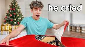 Opening his DREAM Christmas Present