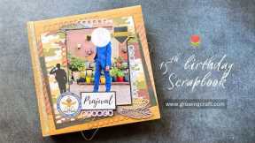 15th Birthday Scrapbook for Teenage Boy | NCC School Theme | DIY Handmade Gift Idea 📘🎉